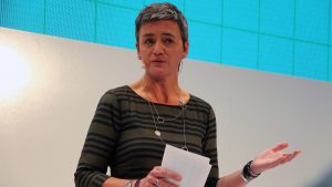 EU-Kommissarin Margrethe Vestager, zuständig für Wettbewerb und Digitales auf einer Konferenz 2016 © Jakob Steinschaden