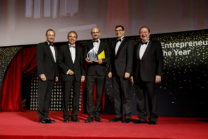 Erich Lehner (Managing Partner Markets EY Österreich), Günter Thumser (Vizepräsident Industriellenvereinigung Wien), Johannes Homa, (Lithoz), Gunther Reimoser (Country Managing Partner EY Österreich), Dieter Waldmann (verantwortlicher Executive Director für den EY Entrepreneur Of The Year in Österreich). © Point of View