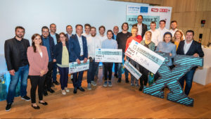 Von 43 teilnehmenden Teams schafften es Akonus, BeKind, Elite Water, HyFish, Pbiotec und TapGet ins Tirol-Finale des adventure X 2019. © Standortagentur Tirol