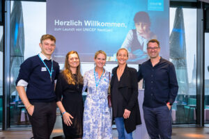 UNICEF NextGen Österreich Founder vlnr.: Constantin Ehrlich-Adám, Alessandra Bravi, Anna Kleindienst, Monika Wlaschek und Michael Schuster. © MARKO's PHOTOGRAPHY, All rights reserved