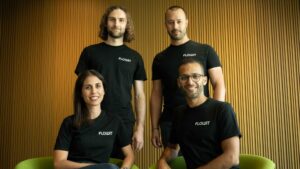 Das Founder-Team von Flowit von oben links nach unten rechts: Stephan Müller (CTO), Bilâl Tahris (CEO), Yasemin Tahris (CXO) und Hosam Shahin (CSO). © Flowit AG