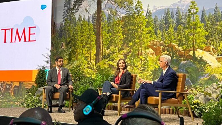 Das Panel mit Daniela Amodei, Anthropics Co-Founderin und Parker Harris, Salesforce Co-Founder und CTO wurde von Sam Jacobs, dem Chefredakteur vom „Time” Magazin moderiert. © Trending Topics, Julia Gerber