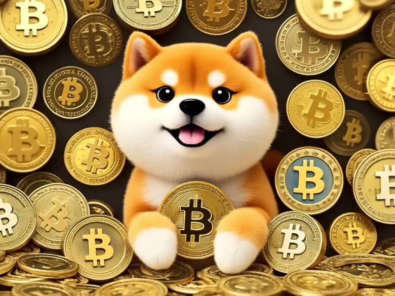 SHIBA INU mit Coins. © Grok / Trending Topics