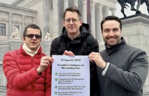 Clemens Wasner und Matthias Grabner (AI Austria) und Mathias Lipp (AI Empowered Politics). © AI Austria